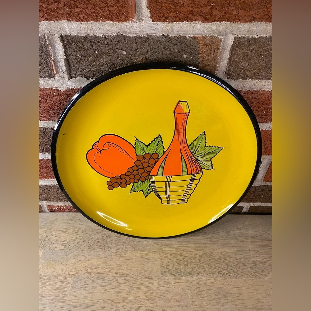 Vintage Japan Serving‎ Tray Yellow Grapes Wine MCM